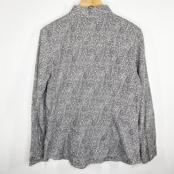 Roper Grey White Paisley Print  Button Up Shirt Mens Size L Rodeo Western Cowboy - Picture 2 of 6